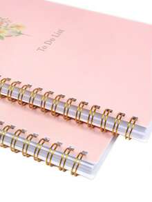 1pc Pink To Do List Spiral Notebook,Task Planner With Date&Time,Checklist,Progress Tracker,Notes And Priorities Pages,Office Desk Accessories Office Supplies For Work&Study - Rectangle - View 7