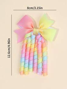 2pcs Rainbow Gradient Bow Hair Clips,Sweet Fashion Women Hair Accessories - Multicolor - View 6
