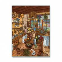 A Set Of DIY Scene‑Building Stickers, Retro Oil‑Painting Style 3D Diorama Stickers, European Vintage Scene Handmade 3D Stress‑Relief Shell Fun Leisure Stickers - Small Version 15.0 Grandmother's China Cabinet - View 10