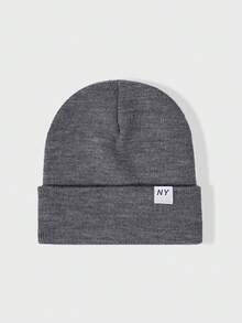 1件中性款 Y2K 風格刺繡 Logo NY 針織毛帽，戶外防寒休閒百搭冬季保暖帽，適合日常通勤 - 針織帽 - 查看 33