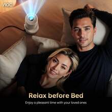 Projetor AOC 4K Profissional com Android 11, Portátil, Wi-Fi e Bluetooth, Rotação de 180°, Suporte a 1080P – Perfeito para Cinema em Casa e Apresentações - Branco - Visão 5