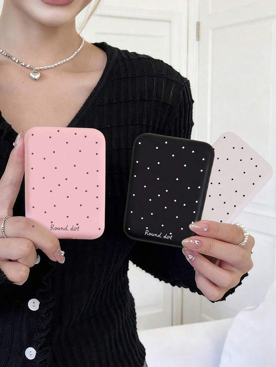 5 piezas Funda de carga inalámbrica de TPU mate con protección contra caídas, textura suave, compatible con iPhone, sin batería incorporada, cierre magnético - Estilo de lunares - Ver 1