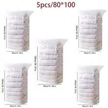 Vacuum Storage Bags Extra Large Cube Style Giant Vacuum Sealed Bags Suitable For Clothes, Bedding, Blankets, Pillows, Bed Linen And Sweaters Space-Saving Closet Storage - Clear - View 17