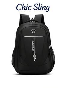 SHILAN Porty Geometric Printed Backpack Waterproof Oxford Spine Relief Large Capacity Middle School Bag Wear-Resistant Outdoor Travel Laptop Rucksack - Multicolor - View 1