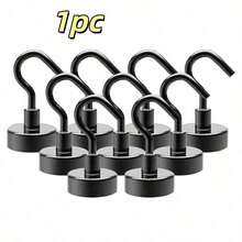 10/9/5/1 buah - Kait Magnet Hitam Kuat, Dapat Menggantung Barang Berat, Pemasangan Mudah Tanpa Pengeboran, Cocok untuk Kulkas, Lemari Penyimpanan Dapur, Tempat Kerja, Kantor, dan Aksesori Penyimpanan Rumah untuk Kembali ke Sekolah - Hitam - View 13