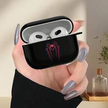 1pc Halloween Spider Cartoon Print Earphone Protective Case, Compatible With 1/2, 3, Pro, Pro 2, And 4, Pro 3, Perfect Holiday Gift/New Year Gift For Friends And Family - Black - View 1