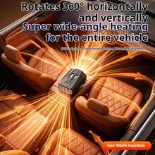 Reletech Portable 12V Car Heater Fan, 360° Rotatable 2 In 1 Heating & Cooling Fan, Car Windshield Defroster Defogger, Vehicle Heating Warmer With Cigarette Lighter Plug - Multicolor - View 5