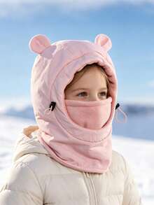 Children's Pullover Hat, Outdoor Skiing Hat, With Ear And Neck Protection, Cute Ear One-Piece Hat, Unisex, Autumn/Winter Style - Multicolor - View 4