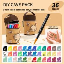 1pc (Capybara) Soft Tip Direct Liquid Acrylic Marker Pen, Professional Art Student Use, 24/36/48/60/80 Colors, Opaque Layerable Acrylic Paint Pens, Colorful Drawing Pens - Soft-tip Marker - View 12