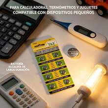 Pilas Botón AG3| 1.55V Alcalina| Paquete de 10 unidades| Larga duración| Multidispositivo - Blanco - Ver 2