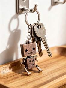 1pc Creative Robot Keychain, Customizable With Name And Text, Suitable For Birthdays, Couples, Business, And Casual Occasions, Basic Style - Multicolor - View 3