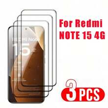 3pcs Tempered Glass Screen Protector For Redmi Note 15 /Note 15 Pro /15 Pro+ /Note 15 4G/5G /Note 14 Pro+ /Note 14 Pro 4G/5G, 3D 9H Curved HD Anti-Scratch Anti-Fall Screen Protector, Supports Fingerprint Unlock - Clear - View 13