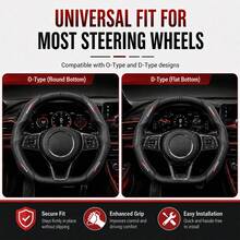 Sarung Setir Mobil Matte Bernapas Pelindung Setir Cocok untuk Bentuk Bulat/D - MultiWarna - View 2