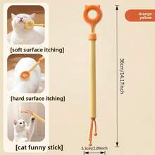 1-Pacote (3 Cores para Escolher) Ferramenta de Beleza Telescópica 3 em 1 para Gatos, Bastão de Massagem Facial Único Anti-Coceira e Bastão Interativo para Brincar com Gatos, Adequado para Gatos de Interior, Escova Suave para Remoção de Pelos de Animais de Estimação, Sem Bateria - Visão 10