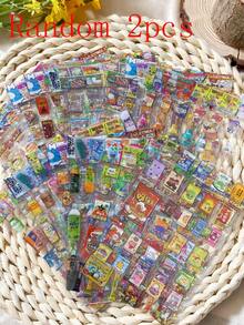 2/20pcs Stiker Potongan Laser Makanan Ringan Vintage, Stiker Dekorasi Scrapbook/Perencana DIY Dua Sisi Transparan Tahan Air - MultiWarna - View 7