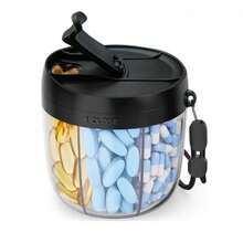 7 Large Compartment Pill And Vitamin Storage Box, Weekly Pill Organizer, Portable Medication Storage Bag, Storage Tool, Organizing Tool, Daily Use, Commute Use, Practicality, With Lanyard, Outdoor, Fitness, Home Daily Pill Storage, Multiple Colors, Black, Pink, White - Multi-color - View 7