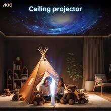 Projetor AOC 4K Profissional com Android 11, Portátil, Wi-Fi e Bluetooth, Rotação de 180°, Suporte a 1080P – Perfeito para Cinema em Casa e Apresentações - Branco - Visão 6