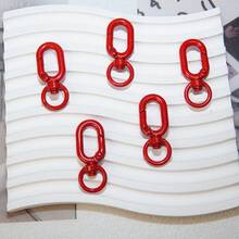 5pcs-Multicolor Painted Zinc Alloy Rotating 8-Shaped Spring Clasp, 360° Rotatable Keychain Connector Hook, DIY Handmade Jewelry Making Accessories, Suitable For Bags, Phone Chains, Keychains, Hanging Decorations And Pendant Crafts - Figure 8 Spring Hook - View 9
