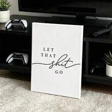 1件裝「Let It Go」牆面裝飾，幽默浴室牆面藝術海報，客用浴室裝飾，馬桶區名言帆布海報，生日畢業禮物 - 彩色 - 查看 12