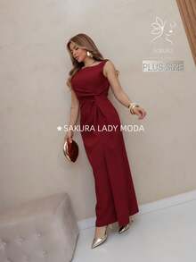 SAKURA LADY MODY[G1-44][G2-46][G3-48]vestido plus size longo feminino ...