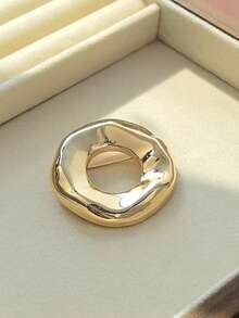 1 buah Bros Logam Minimalis Baru, Bros Lingkaran Asimetris Desain Niche Mewah Ringan - MultiWarna - View 4