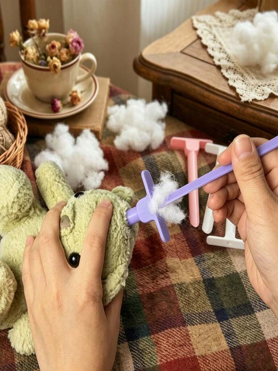 3D-Printed Doll Stuffing Tool Set - Ergonomic Handheld Filling Helper For Plush Toys, Fabric Crafts | Complete DIY Stuffing Kit For Stuffed Animal Making, Repair & Handmade Creations, A Stuffing Tool For Dolls, Specifically Designed - Multicolor - View 1