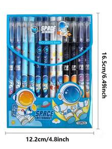 6/12 PCS Pulpen Lurus Astronot Kemasan Kotak Pulpen Netral yang Dapat Dihapus dengan Panas Estetika Tinggi Kartun Hadiah untuk Pelajar Alat Tulis Lintas Negara - MultiWarna - View 3