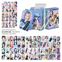 1PC 124pcs Hearts2Hearts Single K POP Merchandise LOMO Collection Holographic Photocard - A - View 2
