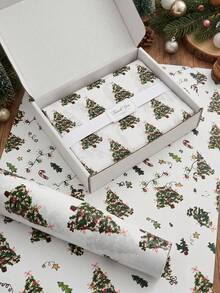 10 Sheets Christmas Light Pattern Tissue Paper, Including Christmas Tree, Candy, Star Patterns - 20" X 14", Handmade Wrapping Paper, Easy To Protect Items, Suitable For Gift Box Filling, Party Decoration - Pear - View 1