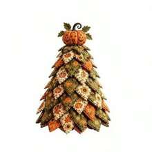 Americana Christmas Tree Quilt Kit, American Style Halloween Christmas Tree Patchwork DIY Materials - Multicolor - View 4