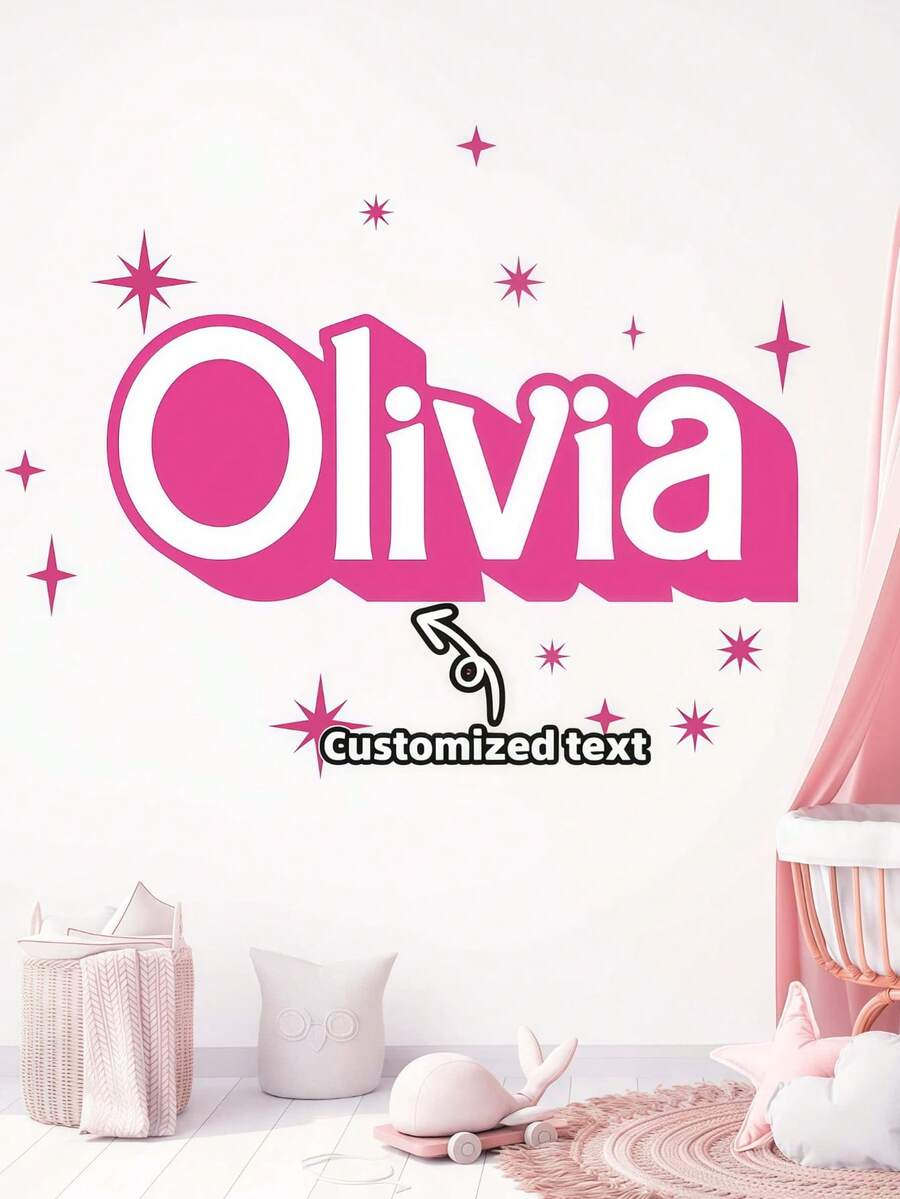 Personalized Doll Custom Name Wall Sticker Vinyl Decal Room Decor (Sticker Only) - Multicolor - View 1
