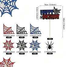 11pcs Spider Cake Decor Toppers - Black Spider Web Cake Decorations, Suitable For Halloween Decor - Multicolor - View 6