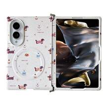 keshengtai PU Leather Dachshund Pattern Magnetic Phone Case, Supports Wireless Charging, Hard PC Backplate Protective Phone Cover, Compatible With Samsung Galaxy Z Fold 8 - A - View 3