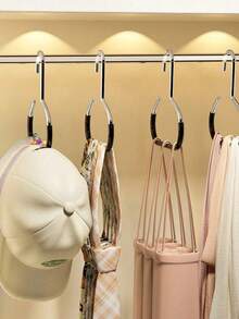 Space-Saving Metal Bag & Hat Hook, Non-Slip Closet Storage Rack, Suitable For Baseball Caps, Handbags, Scarves, Belts, Clothing Storage - Multicolor - View 3