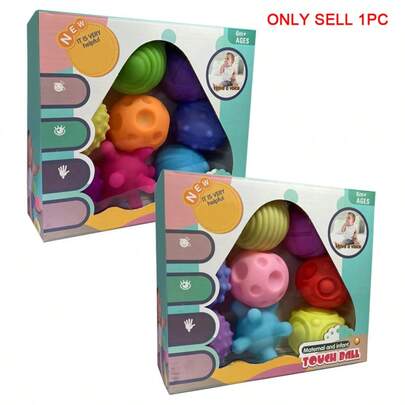 Bola Genggam Bayi, Bola Sensorik Aneka Warna, Set Bola Tekstur Lembut untuk Anak, Mainan Bola Sentuh Sensorik Taktil untuk Bayi, Hadiah Ulang Tahun dan Liburan