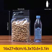 10/20/40/50入磨砂透明拉鍊袋附手把，適用於居家糖果、堅果、零食密封防漏儲存袋，適合商業廚房保鮮袋，節慶婚禮派對配件 - 磨砂 - 查看 39