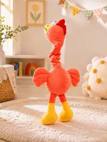 Stretchable Neck Chicken Plush Doll, Funny Squeaky Twistable Bird Plush Doll, Soft Colorful Cartoon Animal Plush Doll, Interactive Stress Relief Doll, Creative Adjustable Long Neck Rooster Plush Decoration - Multicolor - View 11