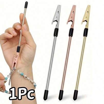 1pc Jewelry Tool Set - Flat Nose Pliers And Serrated Pliers, Suitable For Bracelets, Necklaces, Watches, Bracelet Clasp Auxiliary Tools, Jewelry Auxiliary Tools, Bracelet Clasp Auxiliary Tools, Portable Bracelet Tools, Jewelry And Hook Clasp Equipment, Bracelet Connection Tools - Quick Wear And Removal Auxiliary Tools