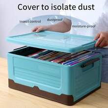 Foldable Book Storage Box, Student & Teacher Organizer Bin, Dorm Storage Container, Book Organizing Tool - Multicolor - View 4