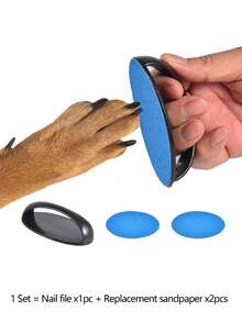 Pet Nail File, Handheld Dog Nail File Board, Large Dog Nail File Quiet Grinding Tool, Includes 2 Sandpaper Sheets, For Pet Nail Care, Home Use Detachable Claw Grinder Nail Scraper, Replaceable Abrasive - A - View 10