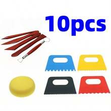19/10Pcs Clay Sculpting Tools Set Plastic Scrapers Stylus Double Ended With Sponge For Pottery Crafts - Multicolor - View 7