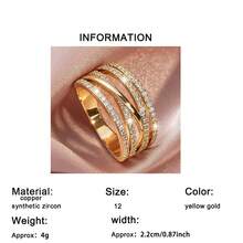 1pc Fashionable Personalized Cross Circle Design Ring With Sparkling Cubic Zirconia, Suitable For Valentine's Day, Daily Wear, Birthday, Wedding - Yellow Gold - View 7