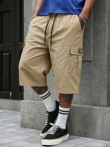 Spring/Summer Men's Multi-Pocket Cargo Capris - Street Style, Suitable For Summer Outdoor Casual Activities And Streetwear Sports - Khaki - View 2