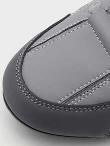 Zapatos casuales mule sin talón para caballeros, malla de alta ventilación evita sobrecalentamiento. Suela antideslizante y resistente, 3 colores disponibles. Ideal para paseos;ligeros y cóm - Gris - Ver 9