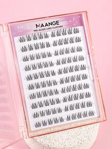 MAANGE 100 Clusters Self-Adhesive Idol Style False Eyelashes, Easy To Apply With Press-On Design, Breathable, Black U-Shaped Lashes, Korean Idol Style, Short Natural False Eyelashes, 11mm Thin And Long Lashes, Transparent Root, Lively Energy Style Eyelash Extensions, Eyelashes, Lash Clusters, Gift For Women - D - View 2