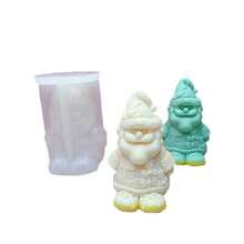 1pc New Hat Santa Claus Candle Mold DIY Big Beard Santa Claus Aromatherapy Candle Plaster Silicone Mold - White 1 - View 3