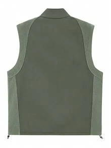 NBCT Women's Small Stand Collar Sleeveless Vest, Multi-Color Outdoor Casual Sports Zipper Outerwear Jacket - Green - View 3