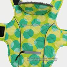Winter Warm Dog Jacket With Reflective Quilted Strip, Equipped With Hidden Zipper Pocket And Adjustable Buckle, Suitable For Small And Medium Sized Dogs In Cold Weather Clothing - Lime Green - View 3