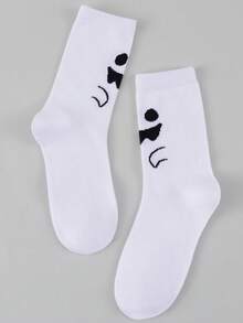1/2/4 Pasang Kaos Kaki Unisex Motif Halloween Nyaman dan Bernapas Setinggi Betis - MultiWarna - View 4
