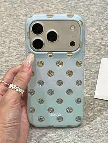 Shiny Diamond Texture Polka Dot Texture Blue Green Gradient Phone Case Compatible With IPhone 18 Pro Max 18 Pro 17 Pro Max 17 Pro 17 16 Pro Max 16 Pro 16 15 Pro Max 15 Pro 14 Pro Max 14 Pro 13 12 11 Simple Anti-Drop Cover - Blue-green Gradient - View 2